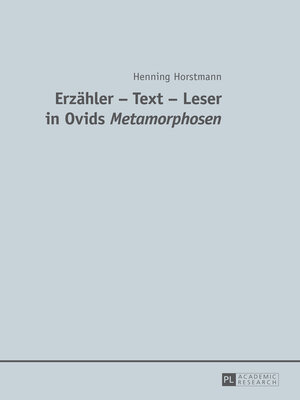 cover image of Erzaehler – Text – Leser in Ovids "Metamorphosen"